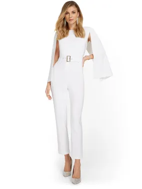 Petite Cape-Effect Jumpsuit