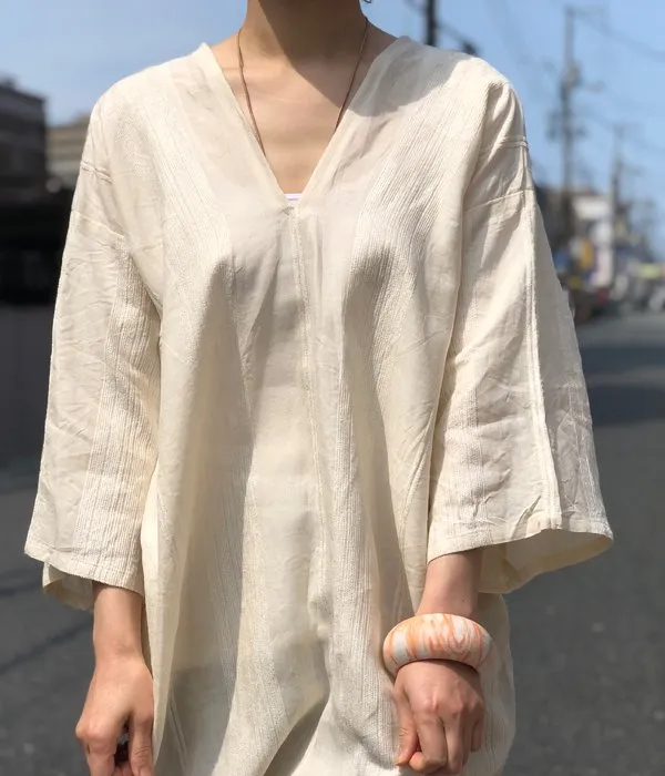 PHEENY/RAMIE RAYON MOLE PULLOVER DRESS(IVORY)