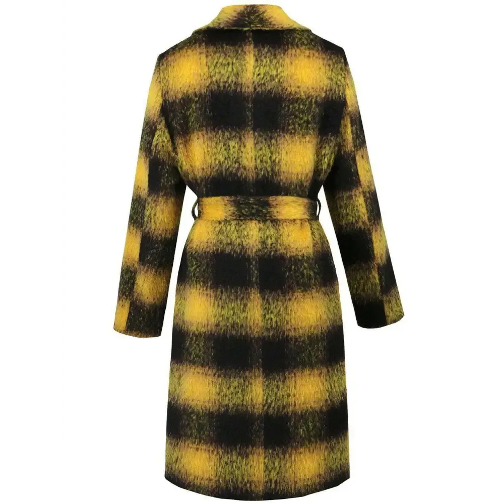 Plaid Tie Waist Long Sleeve Coat in Timeless Luxury Fashion for Women