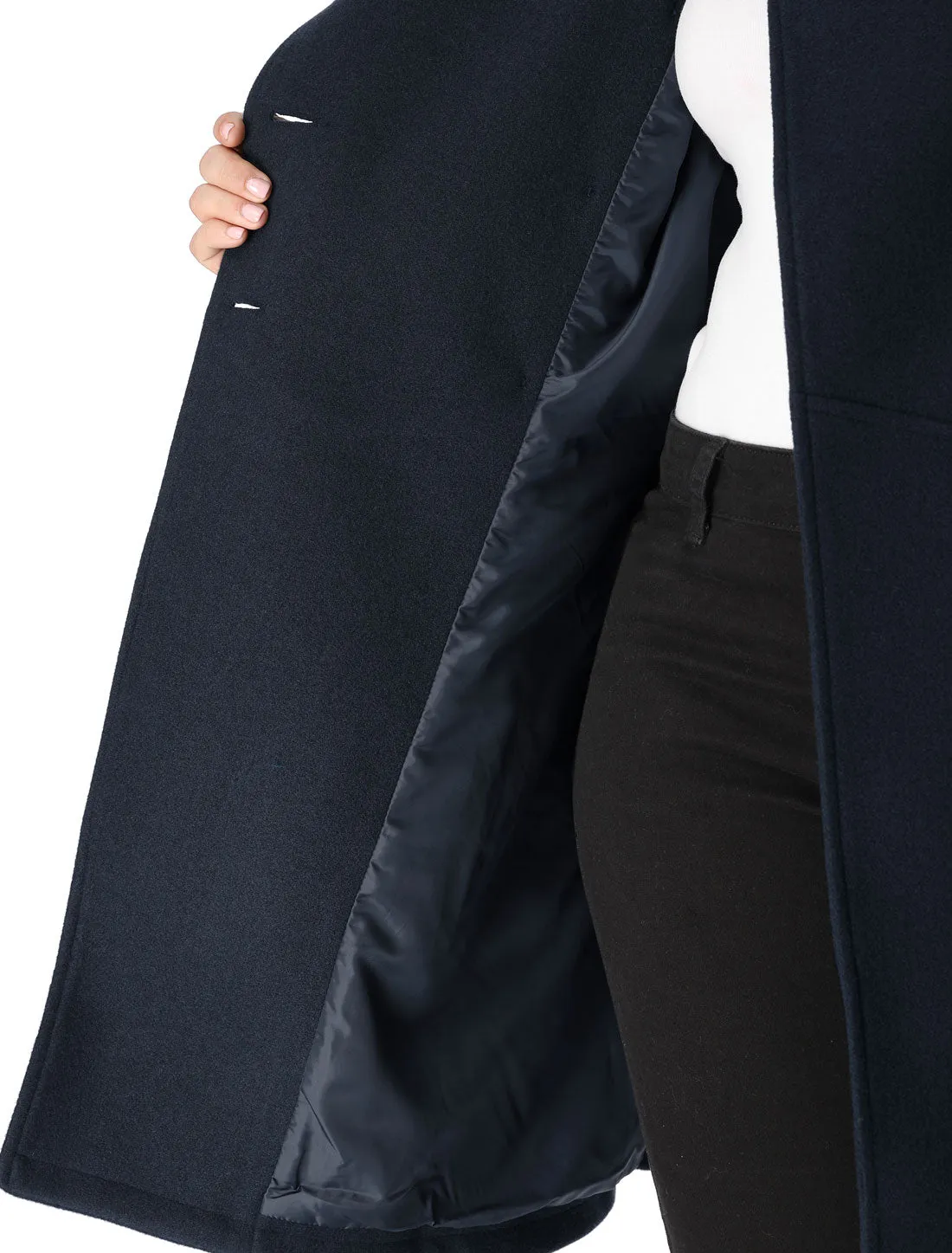 Plus Size A Line Turn Down Collar Double Breasted Coat