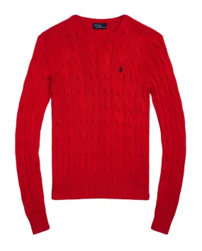Polo Ralph Lauren red cable-knit cotton crewneck jumper