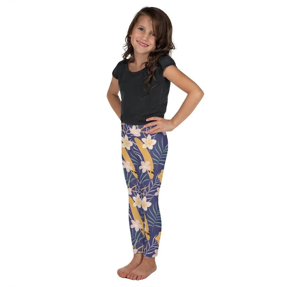 Purple Tropical Flower Kid's Leggings
