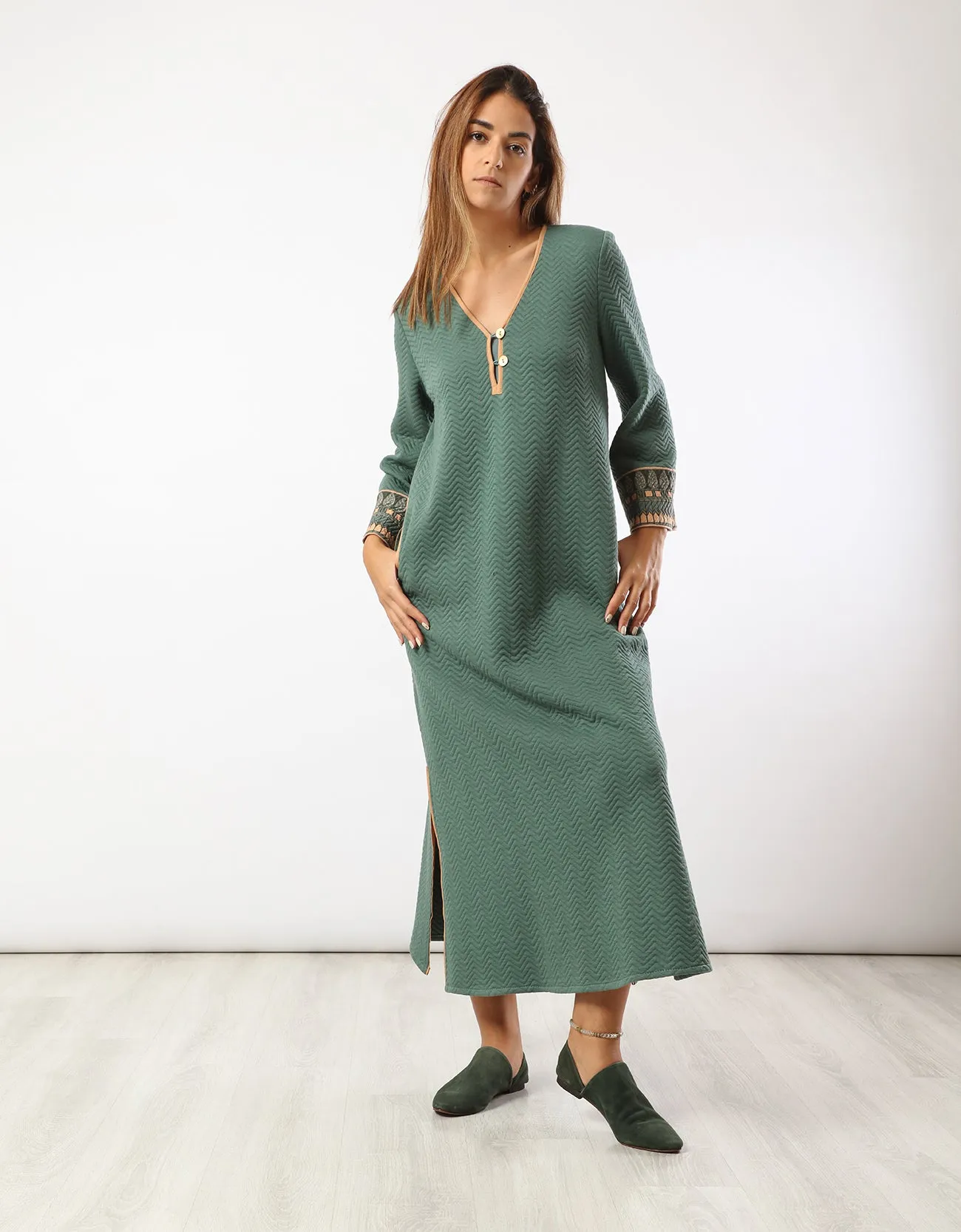 Quilted zigzag dress