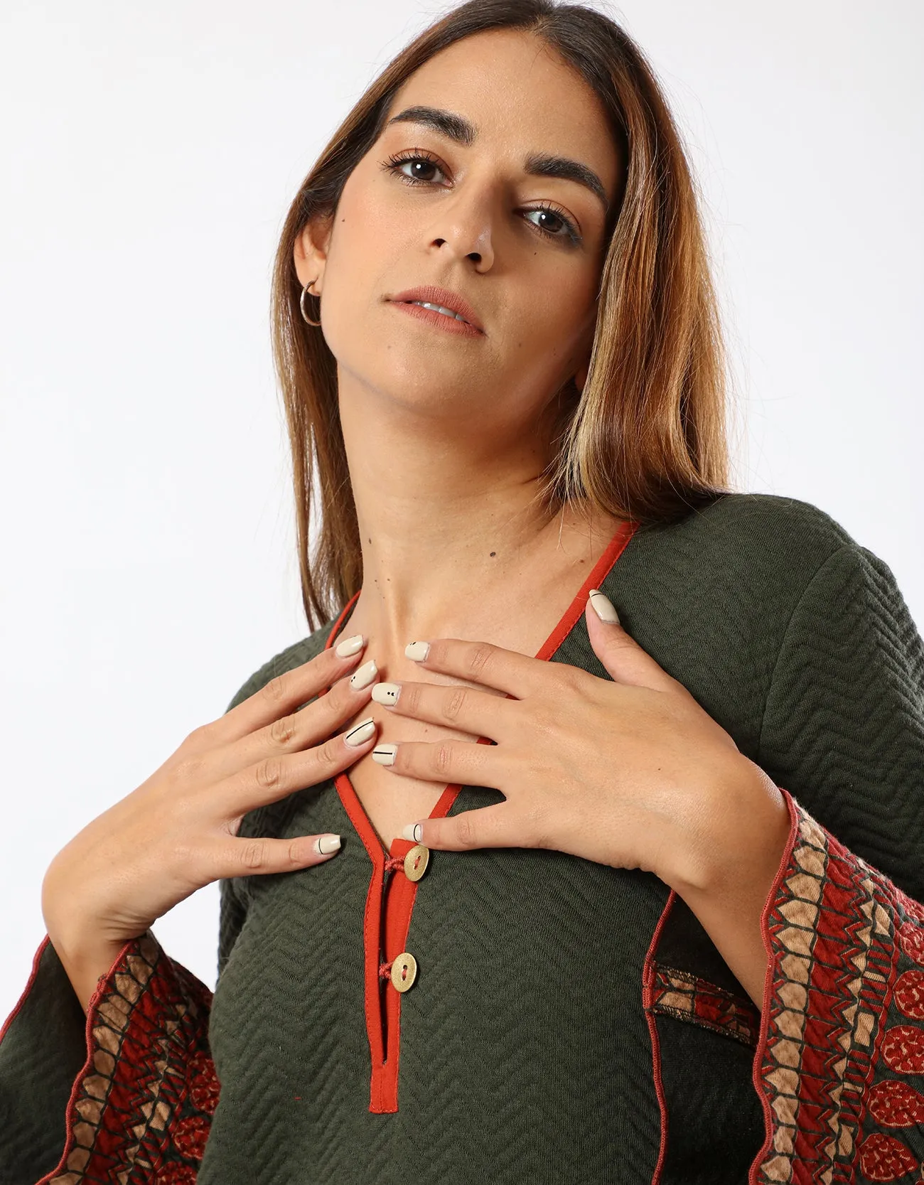 Quilted zigzag dress