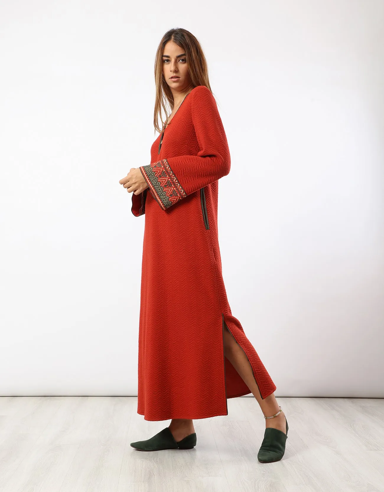 Quilted zigzag dress