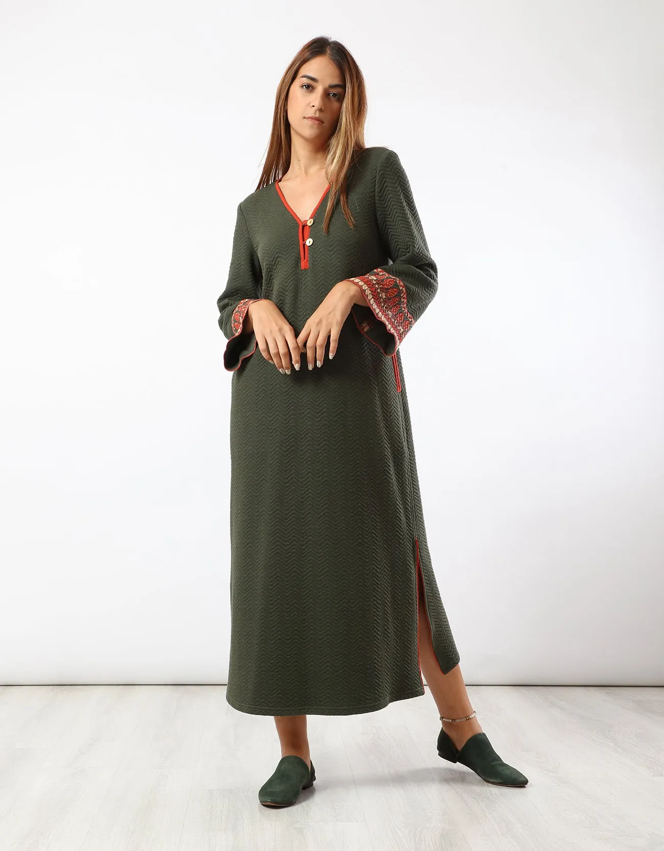Quilted zigzag dress