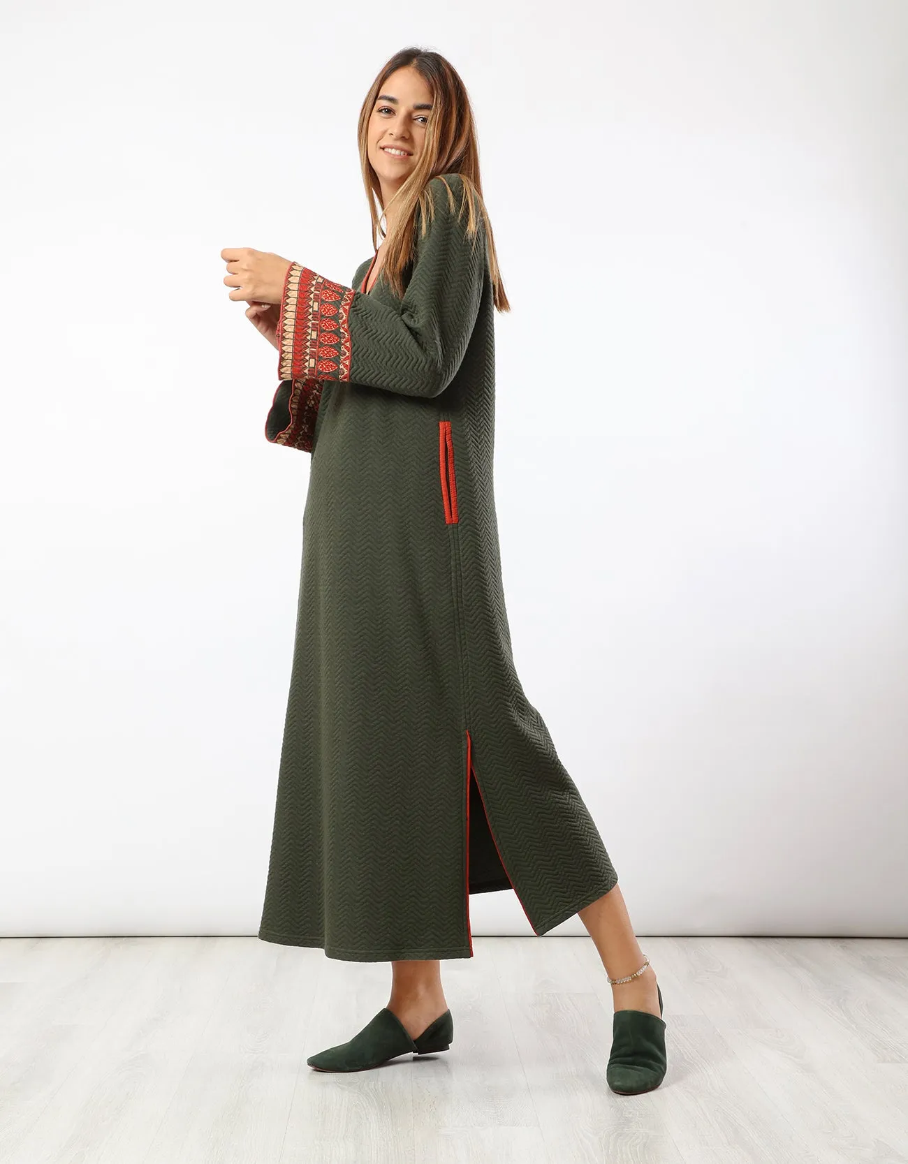 Quilted zigzag dress