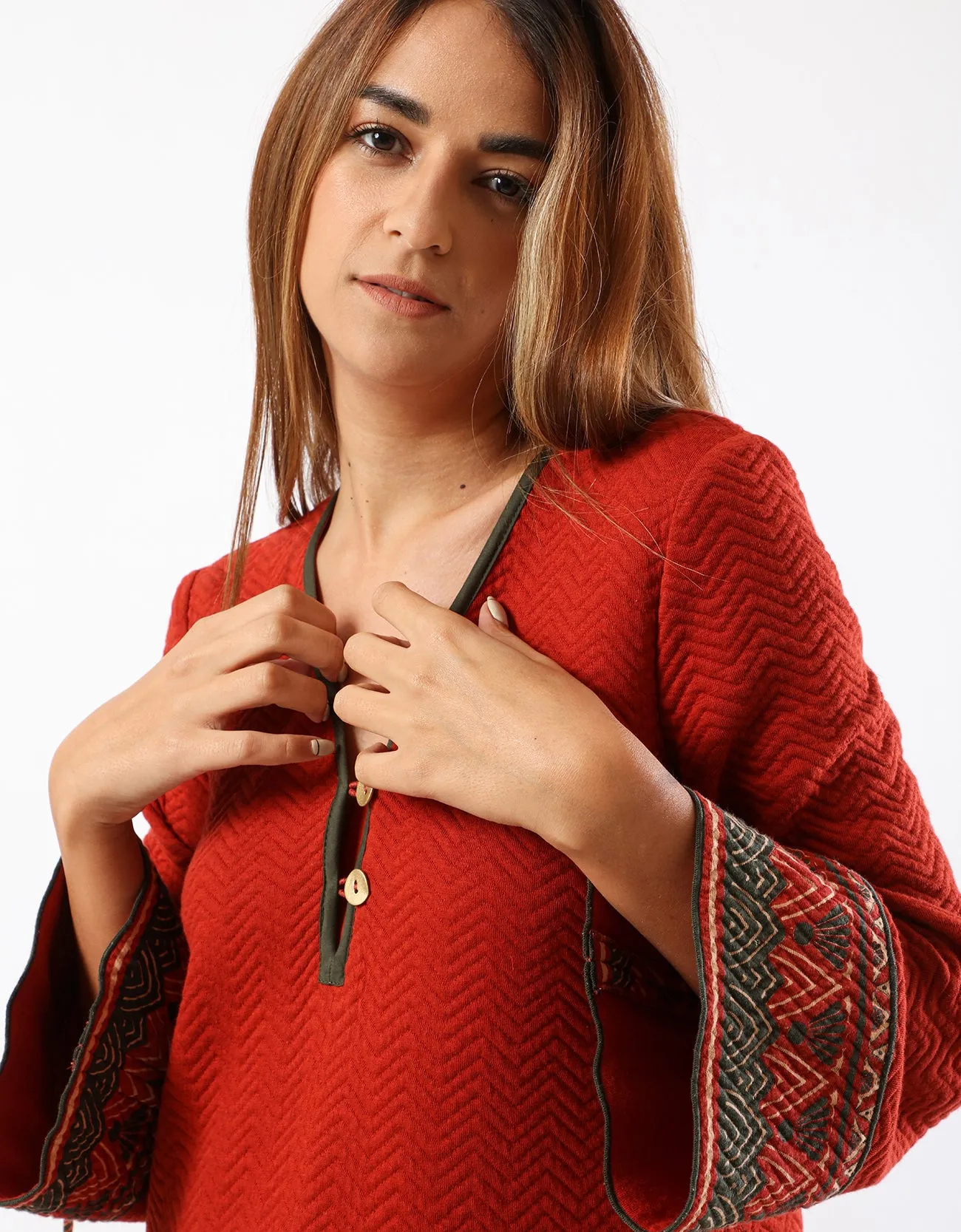 Quilted zigzag dress