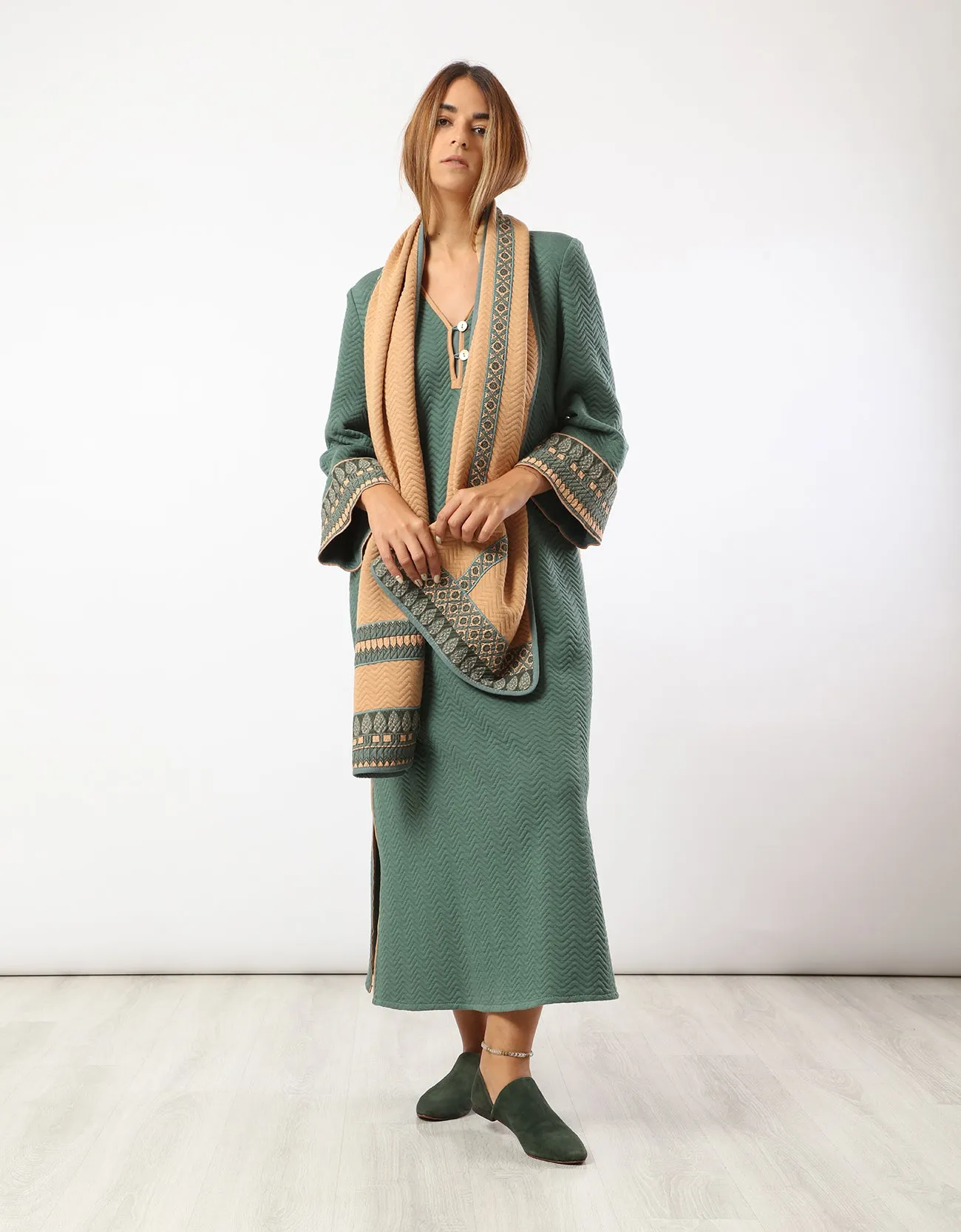 Quilted zigzag dress