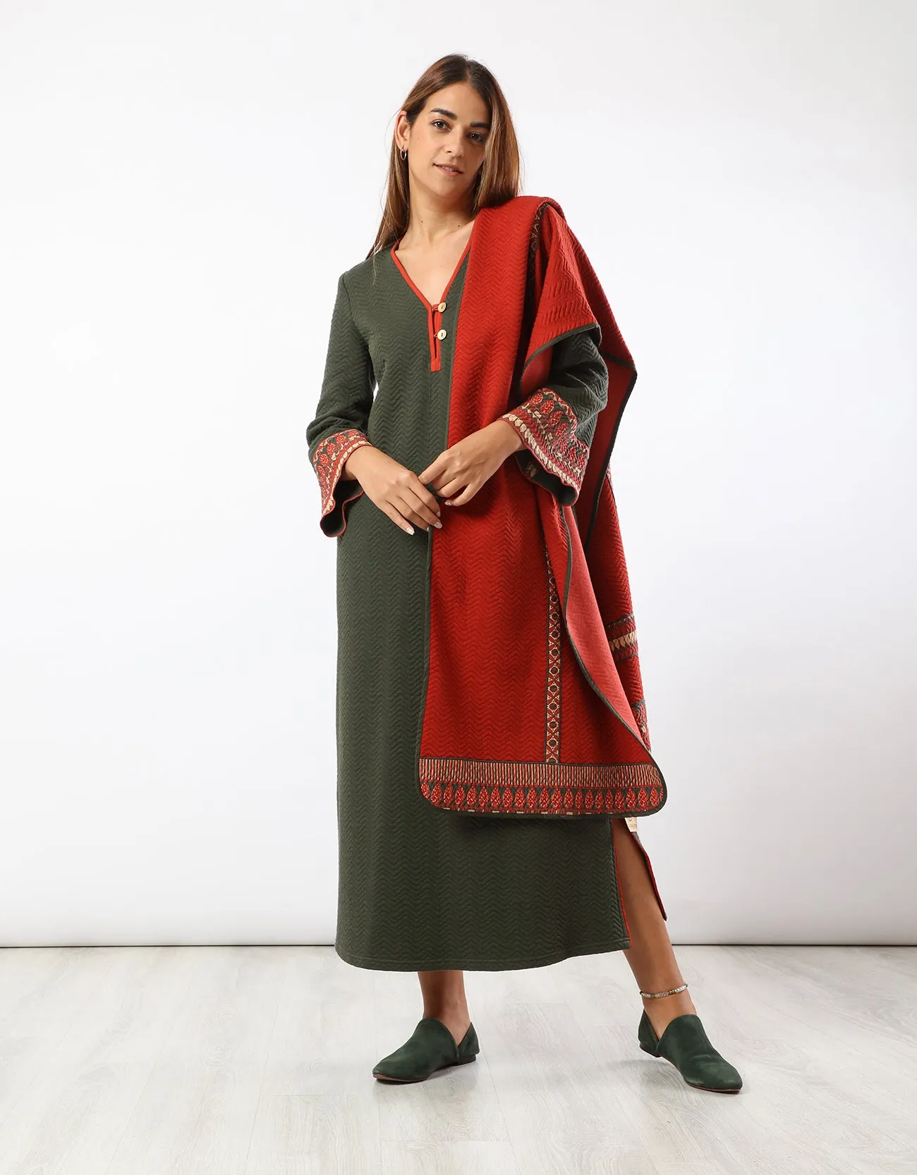 Quilted zigzag dress