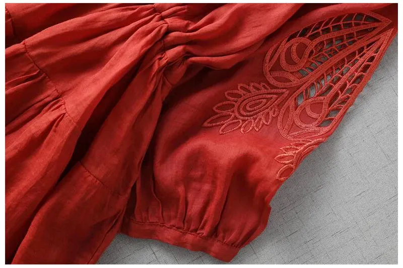 Ramie Cotton Dress Summer Dresses