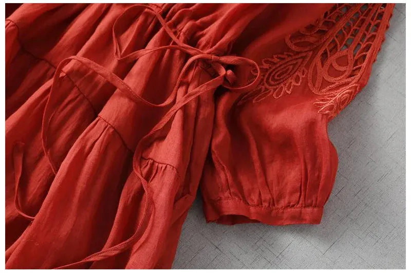 Ramie Cotton Dress Summer Dresses