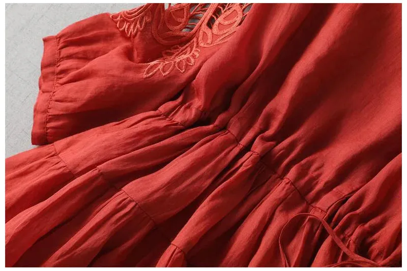 Ramie Cotton Dress Summer Dresses