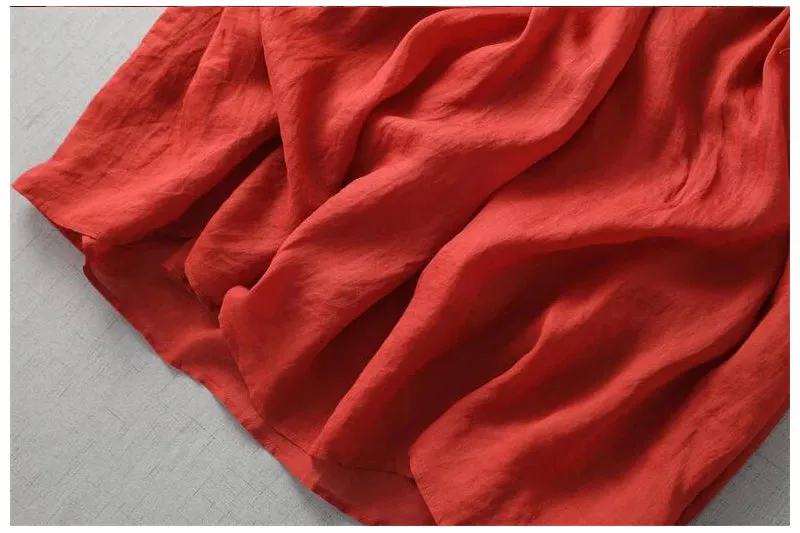 Ramie Cotton Dress Summer Dresses