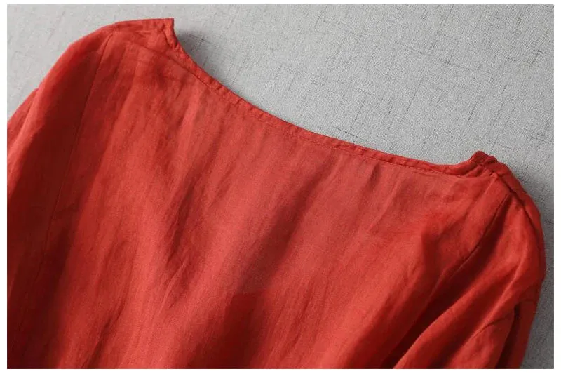 Ramie Cotton Dress Summer Dresses