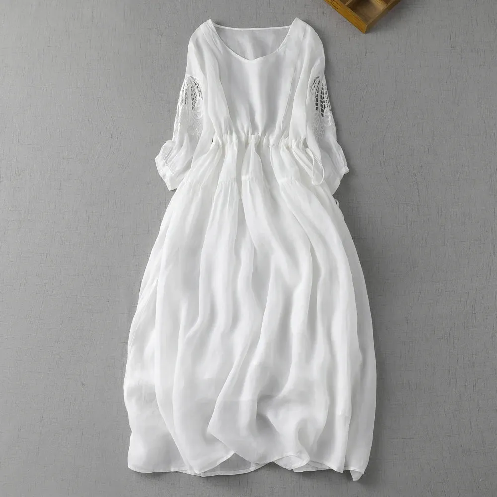 Ramie Cotton Dress Summer Dresses