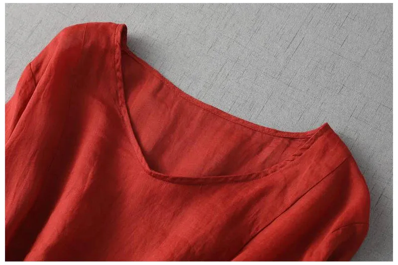 Ramie Cotton Dress Summer Dresses