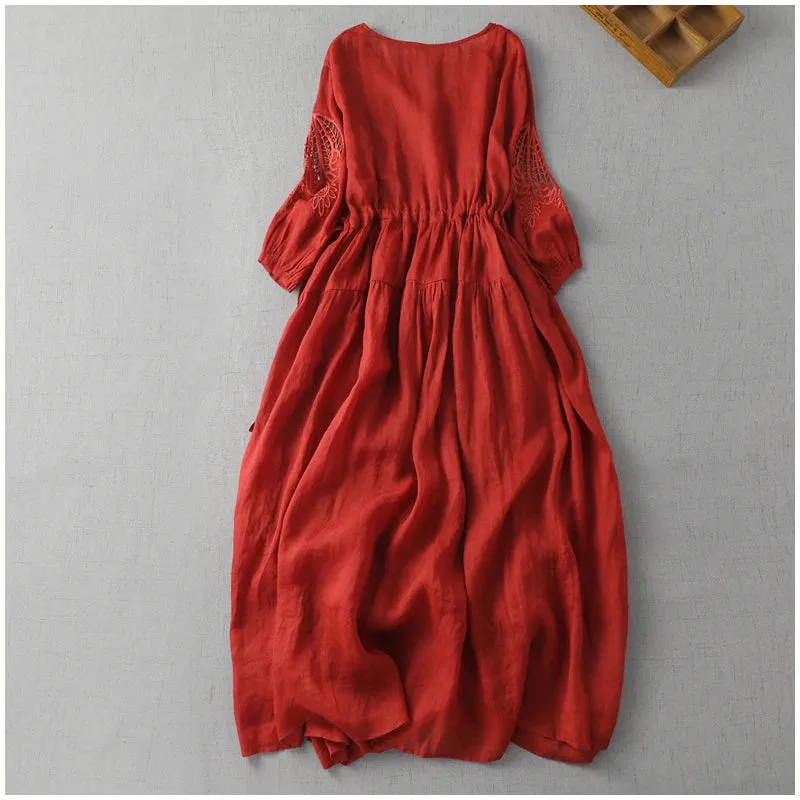 Ramie Cotton Dress Summer Dresses