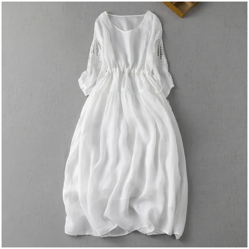 Ramie Cotton Dress Summer Dresses