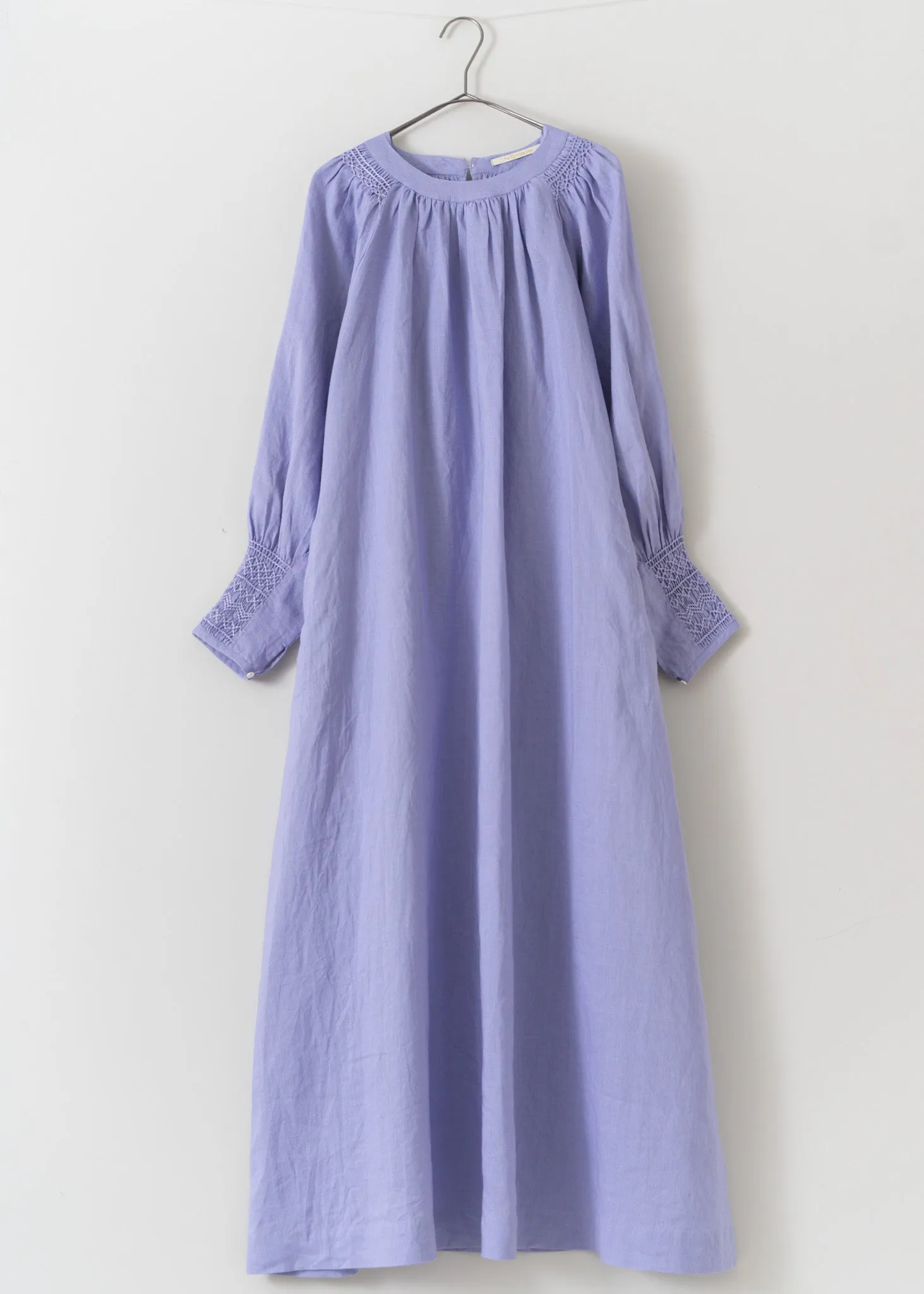 Ramie Smocking Longsleeve Dress
