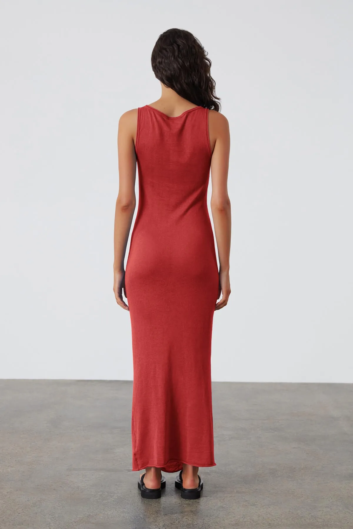 Red Contrast Knit Dress