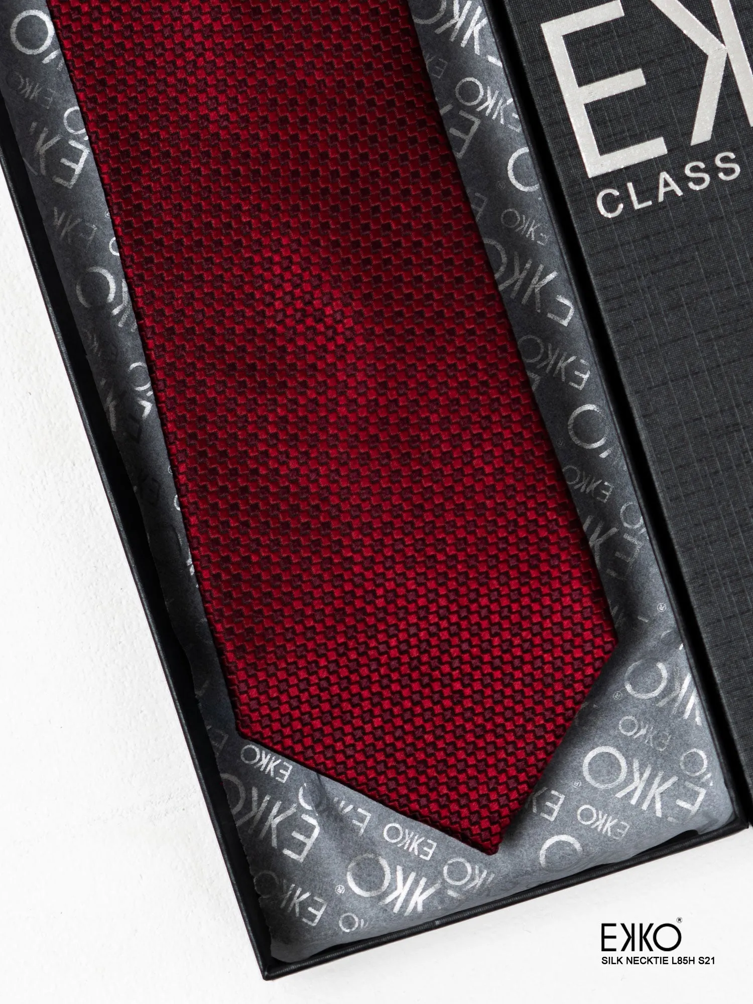 Red Dobby 100% Silk Tie