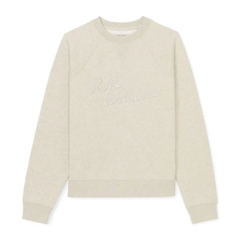 R.M.Williams Script Ladies Crew Neck Sweater - Sand