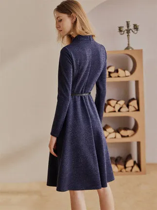 ROEYSHOUSE women's big swing dress new lady bow Slim knitted skirt