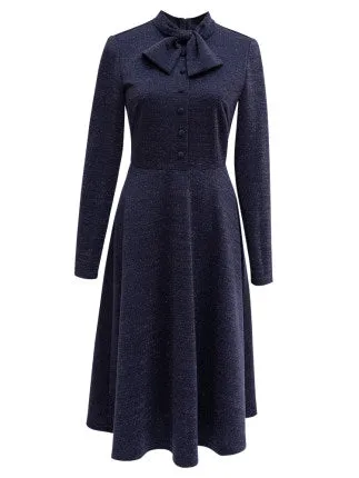 ROEYSHOUSE women's big swing dress new lady bow Slim knitted skirt