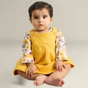 Ruffles Tee And Quilted Dungaree Dress