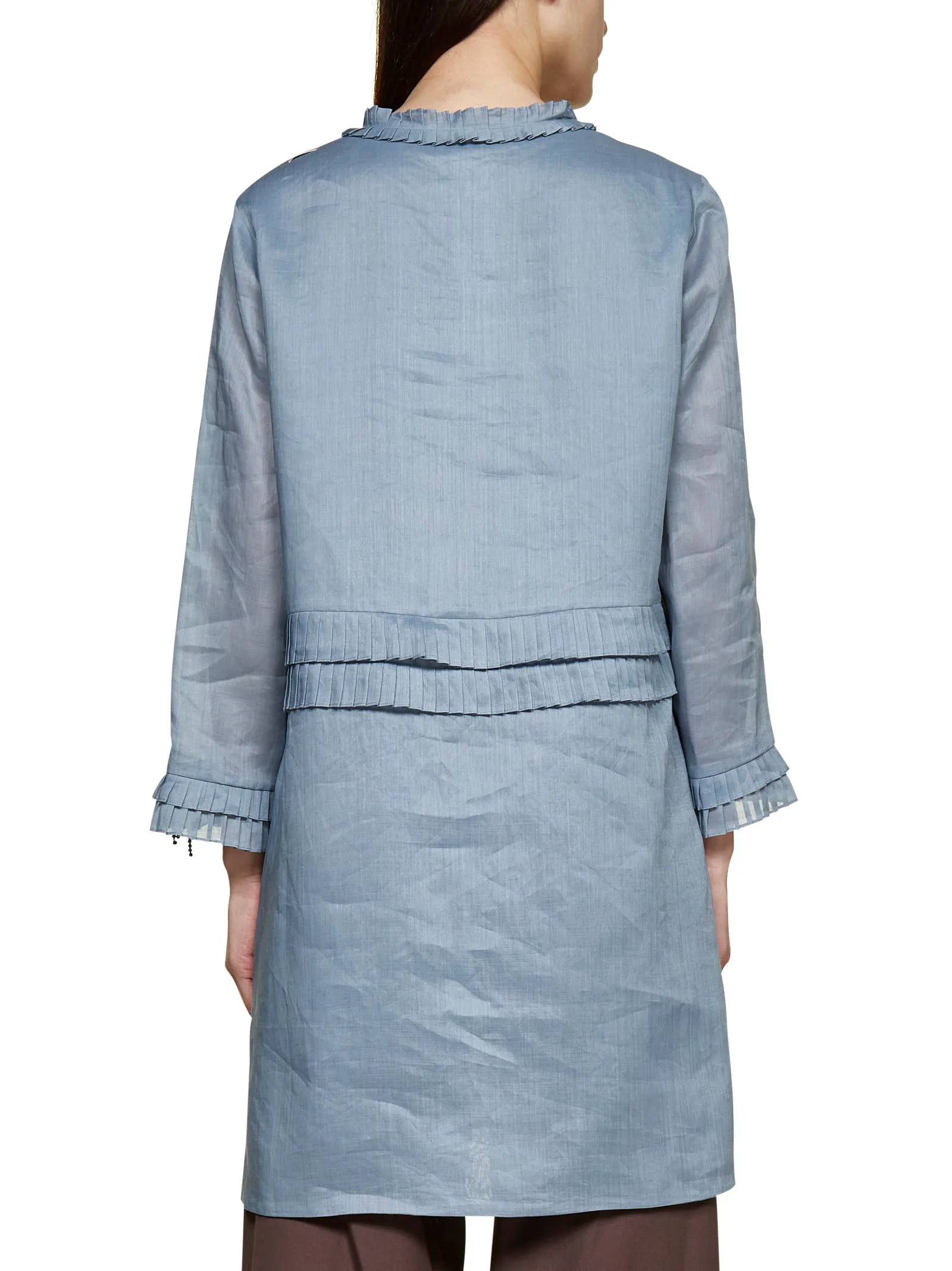 'S Max Mara Long-Sleeved V-Neck Midi Dress