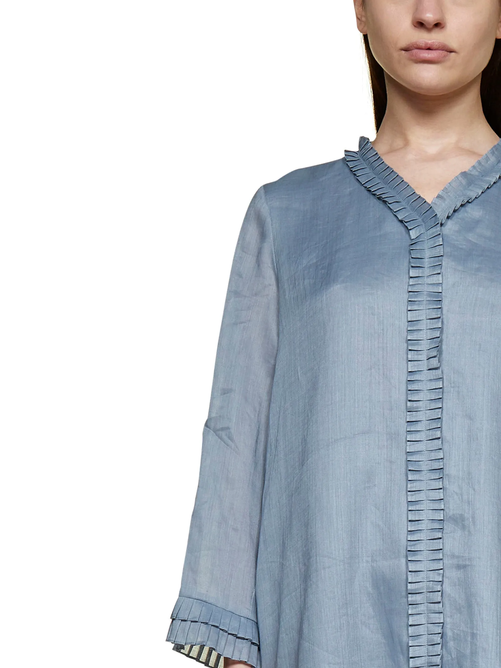 'S Max Mara Long-Sleeved V-Neck Midi Dress