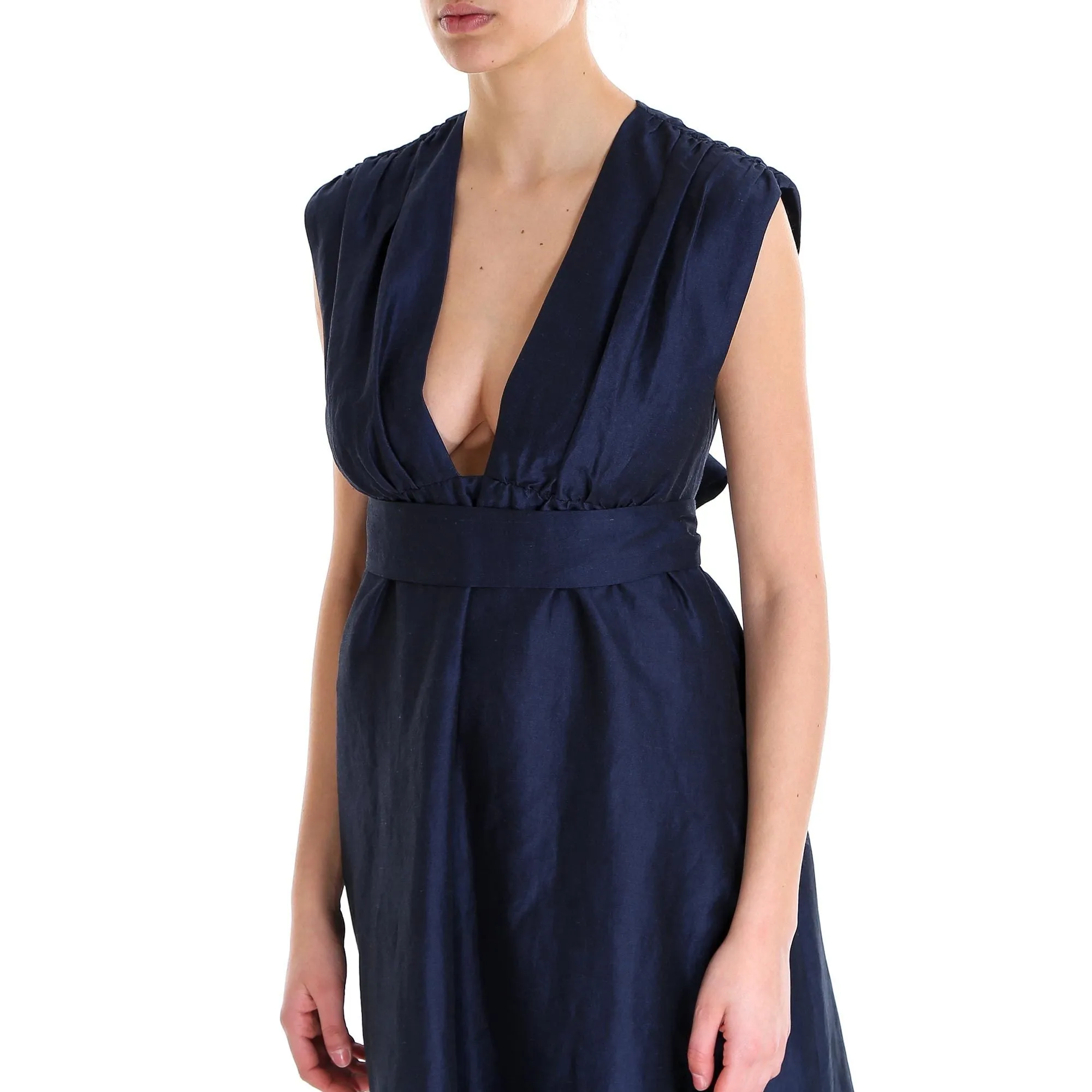 'S Max Mara Sleeveless Tie Waist Dress