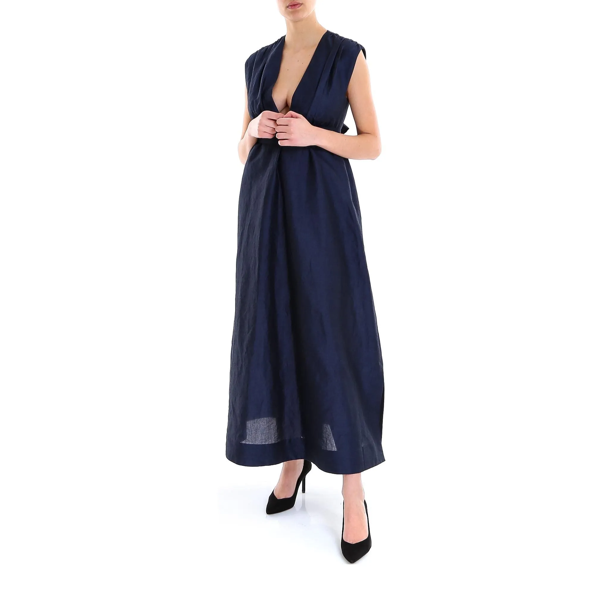 'S Max Mara Sleeveless Tie Waist Dress