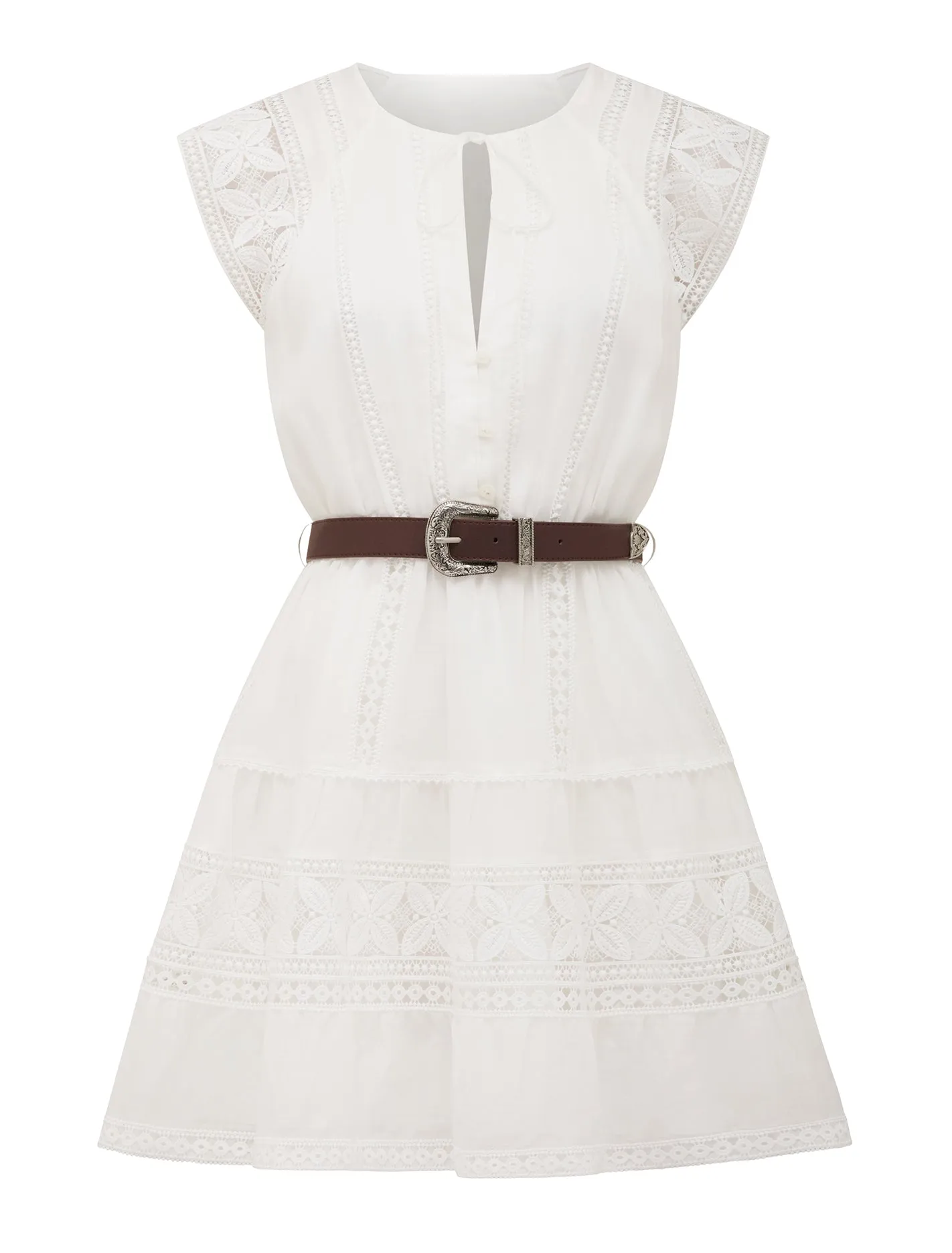 Sarah Belted Trim Mini Dress