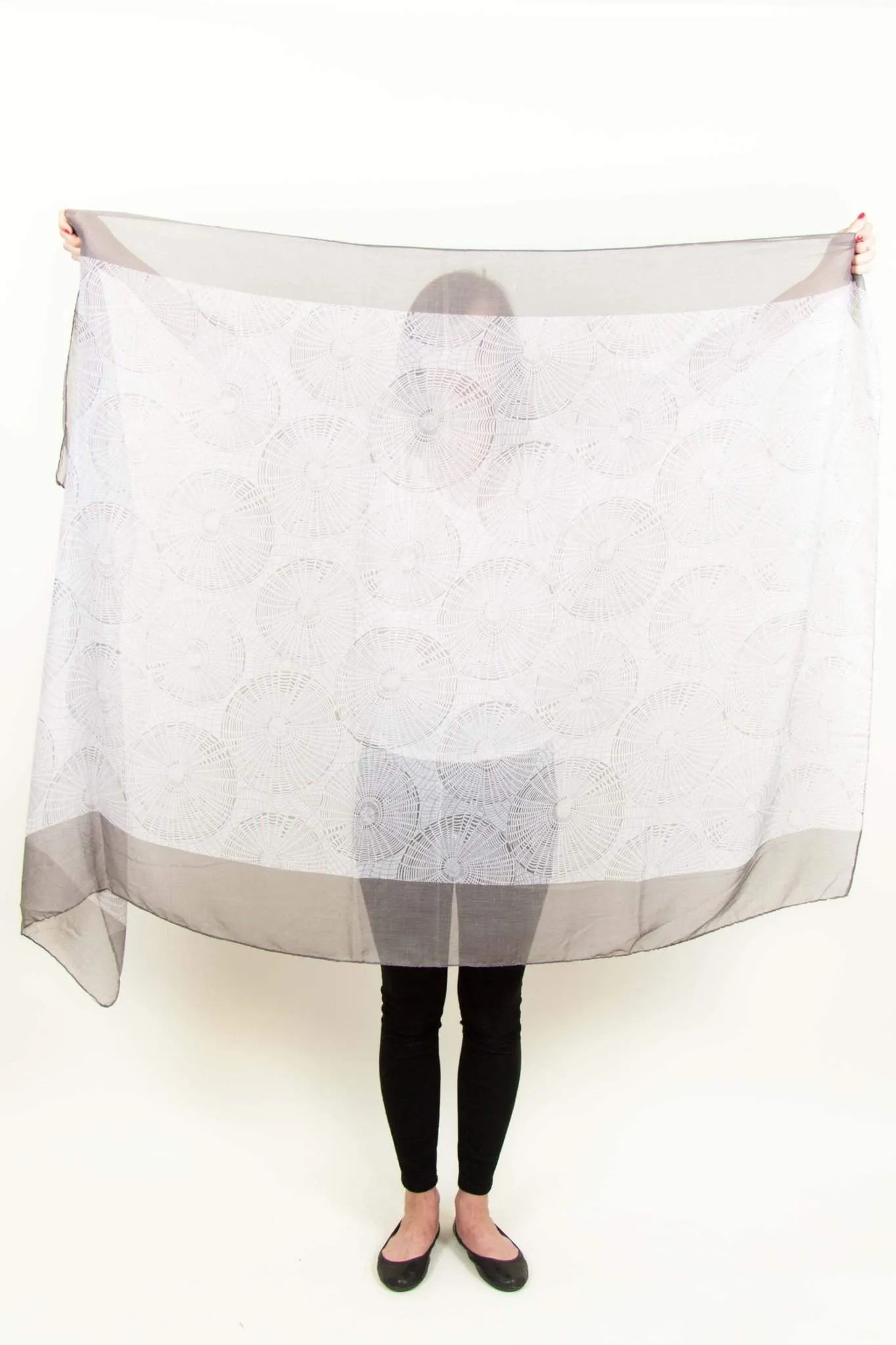 Scarf / White Grey / Unisex