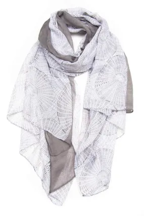 Scarf / White Grey / Unisex