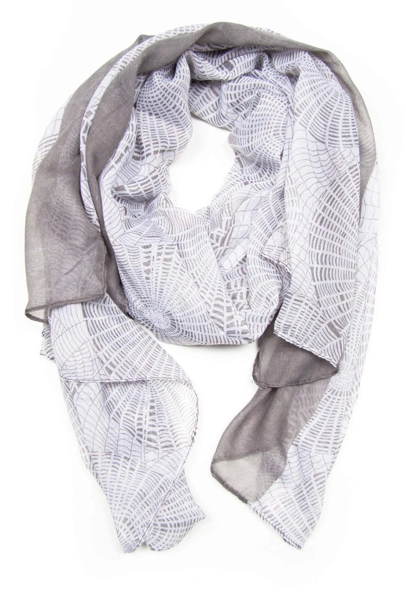 Scarf / White Grey / Unisex