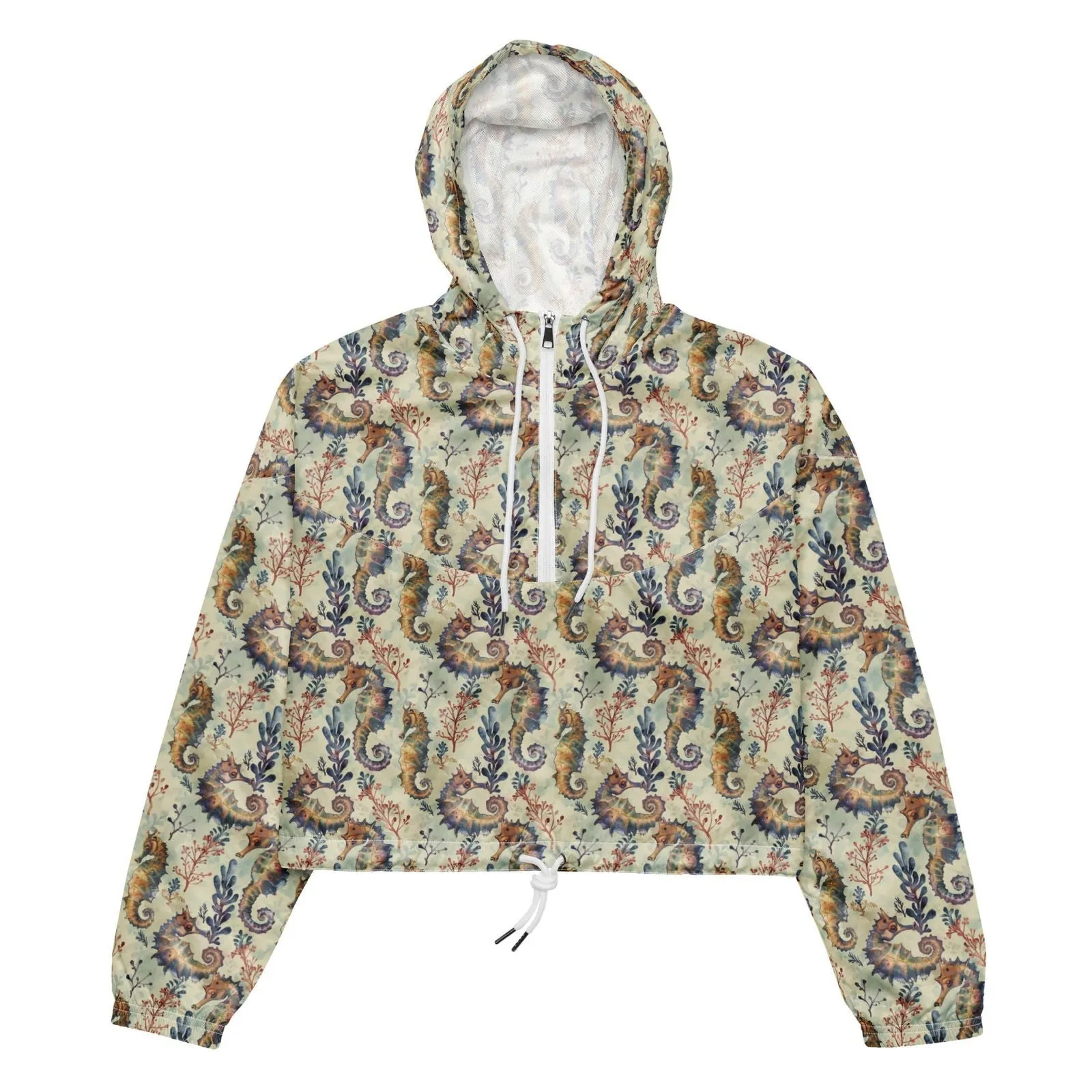 Seahorse Haven Women’s cropped Windbreaker