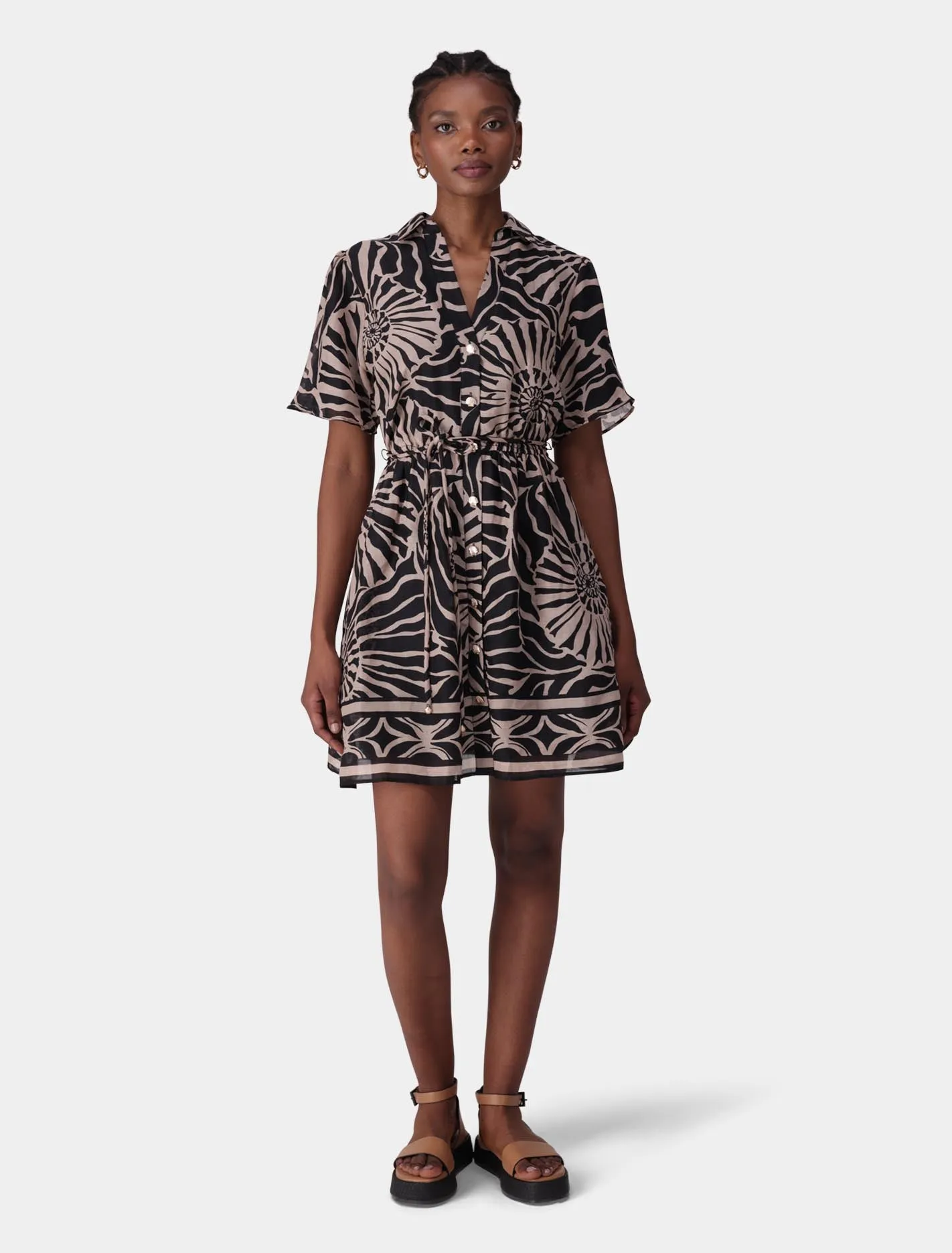 Selma Puff Sleeve Shirt Mini Dress