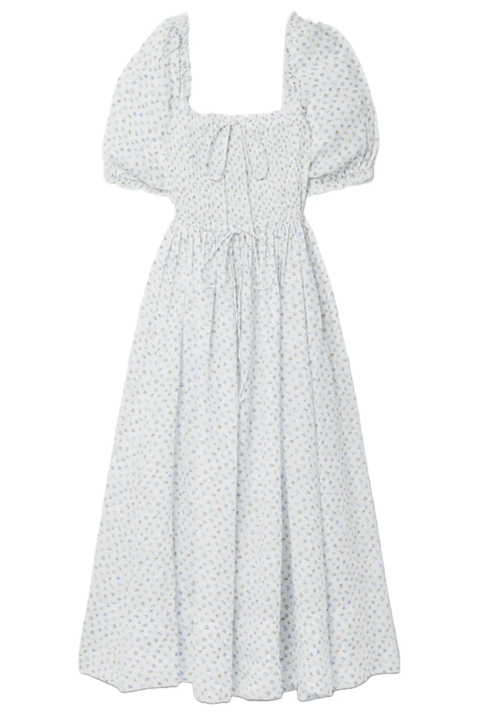 Siena Shirred Floral-print Ramie Maxi Dress