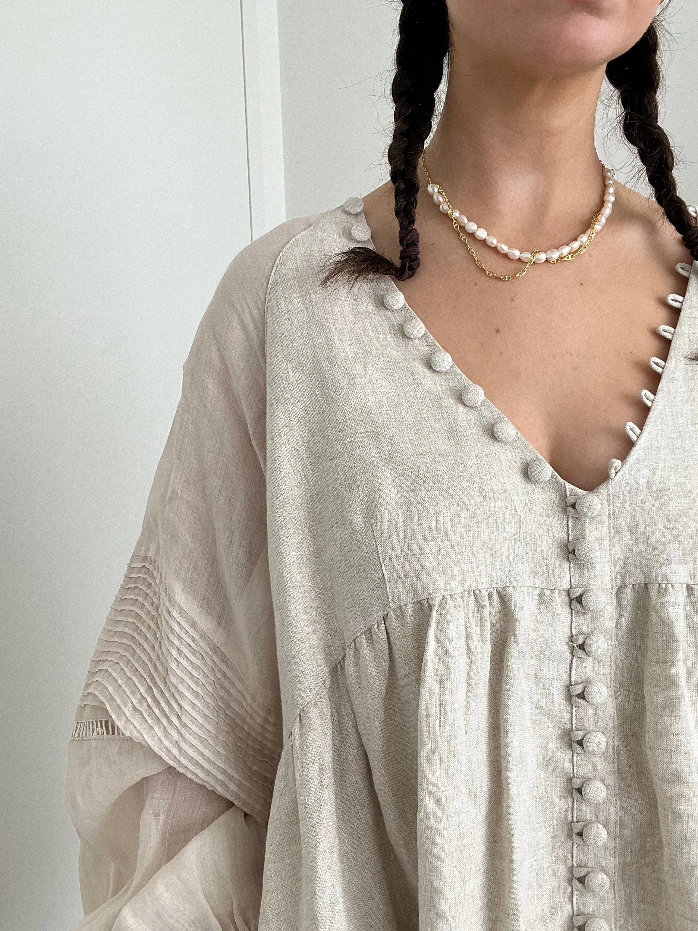 Sienna Linen Ramie Smock Dress
