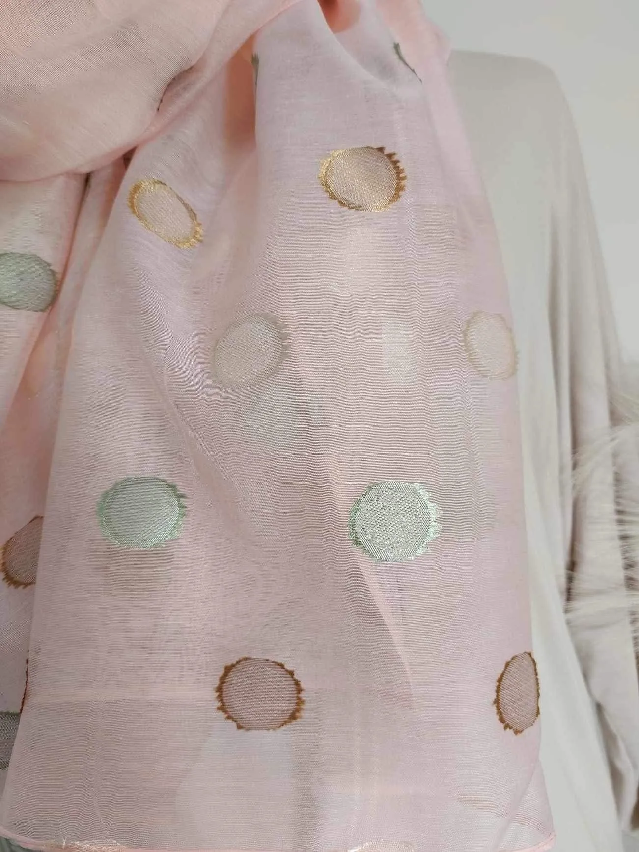 Silk Semi Sheer Polka Dot Scarf - choose your colour
