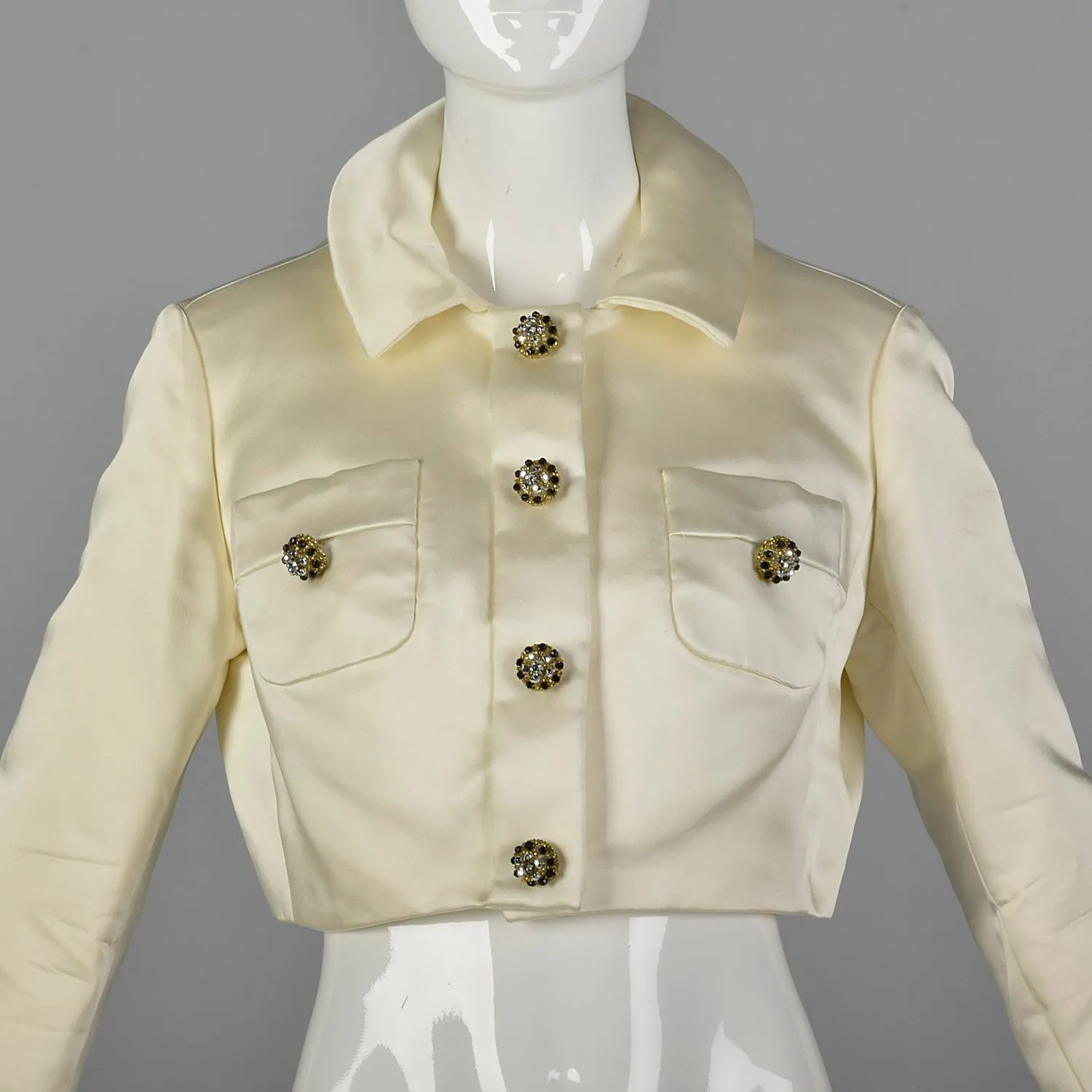 Small Ivory 1970s Cropped Jacket