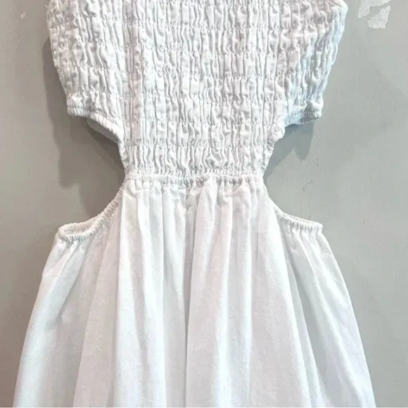 Smocked Cut Out Waist Dress