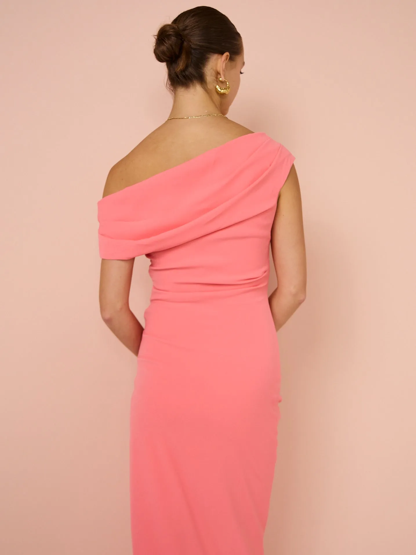 Sofia The Label Alexis Off Shoulder Gown in Watermelon