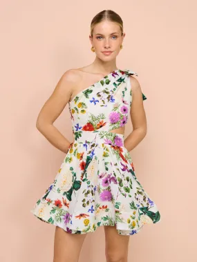 Sofia The Label Birdie One Shoulder Mini Dress in Enchanted Floral