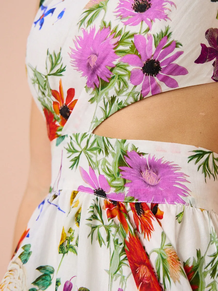 Sofia The Label Birdie One Shoulder Mini Dress in Enchanted Floral
