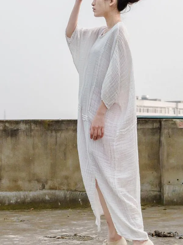 Soft 100%Cotton White Long Dress