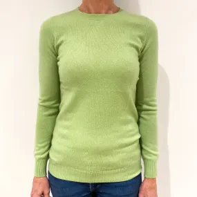 Soft Lime Cashmere Crew Neck Jumper Small